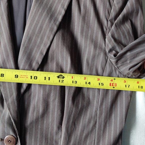 Talbots Brown Pinstripe Stretch Italian Fabric Pants Suits, Size 4 - Picture 7 of 14